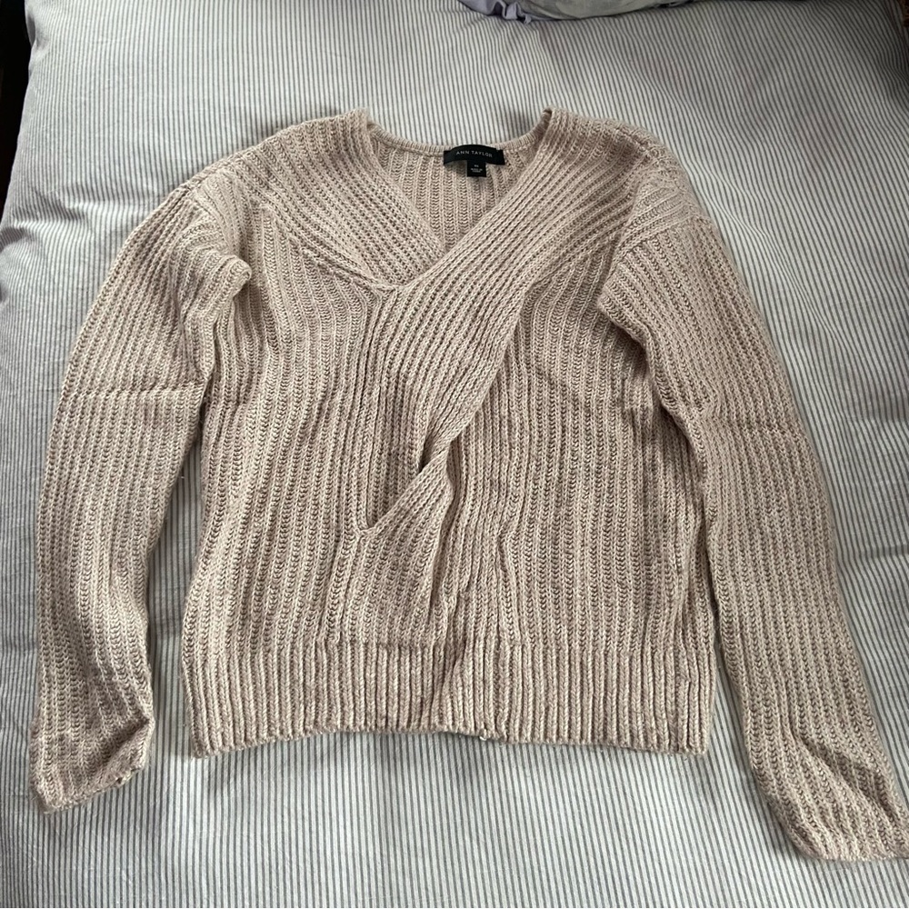Ann Taylor Cross Front Sweater